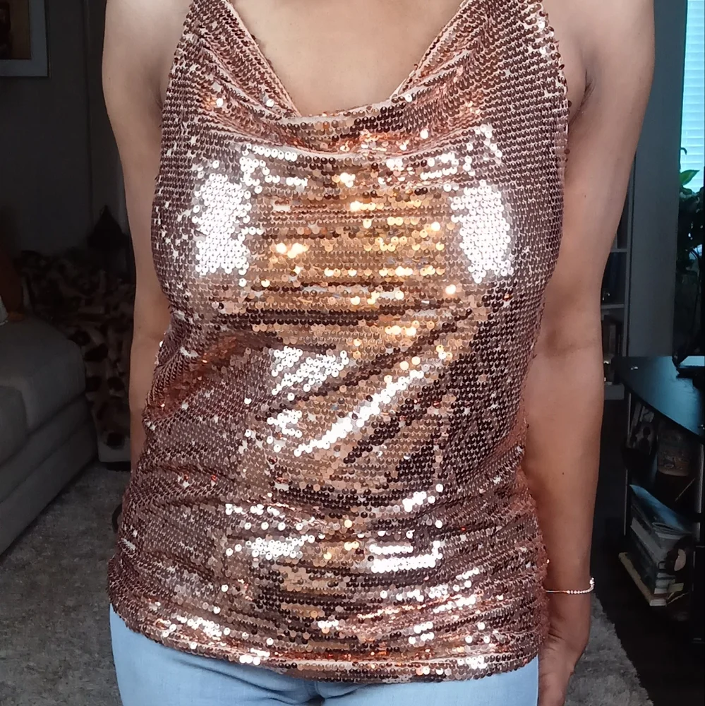 LDS Champagne & Sparkles Halter Top(Final$) - Picture 2 of 3